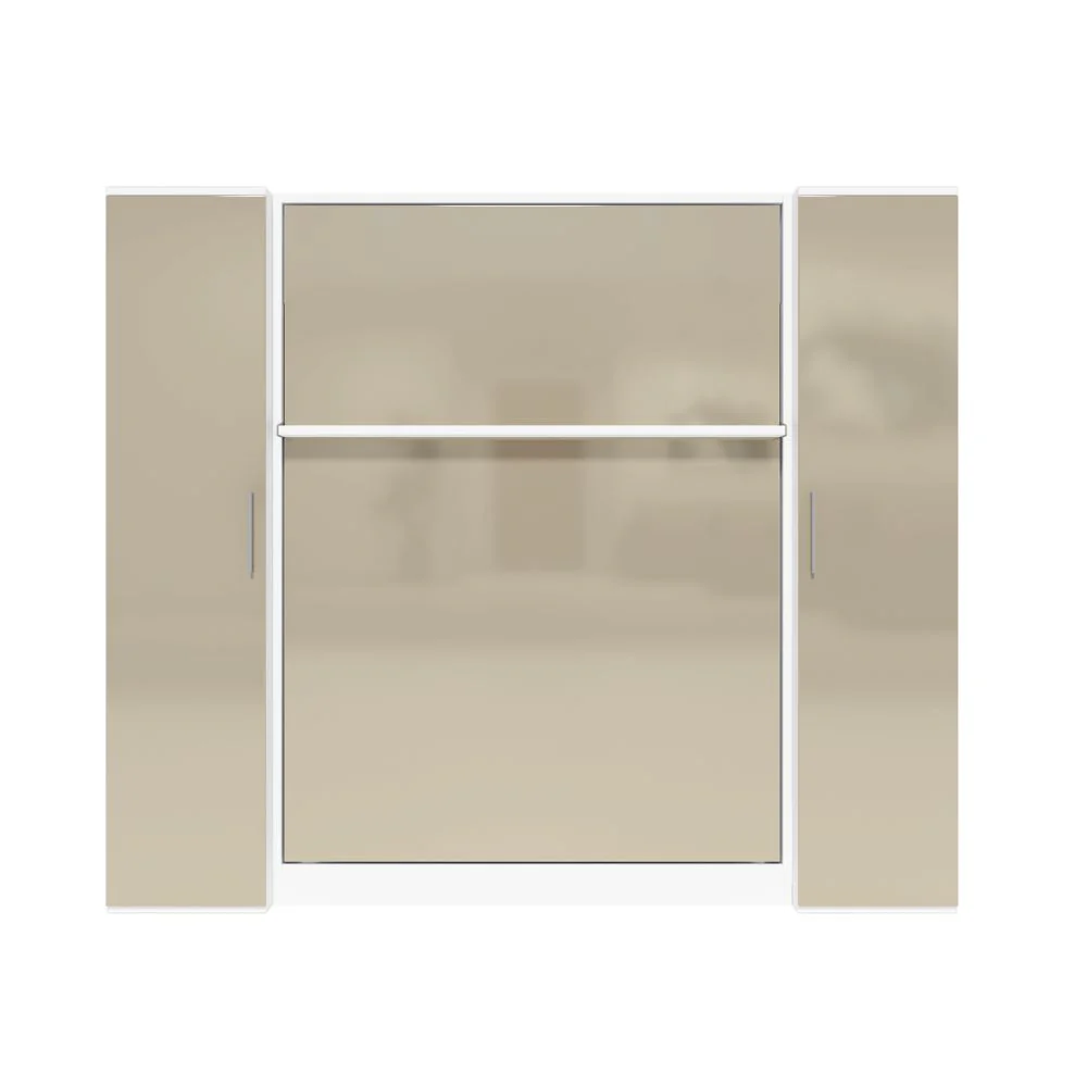 Royal_Queen_Wall_Bed_Spare_Room_Set-White_-_Gloss_Beige Multimo